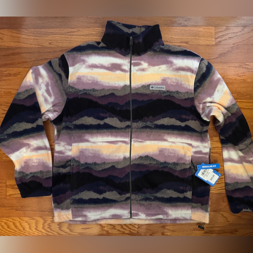 NWT Columbia Purple and Black Granite Mountain Fleece Jacket XL